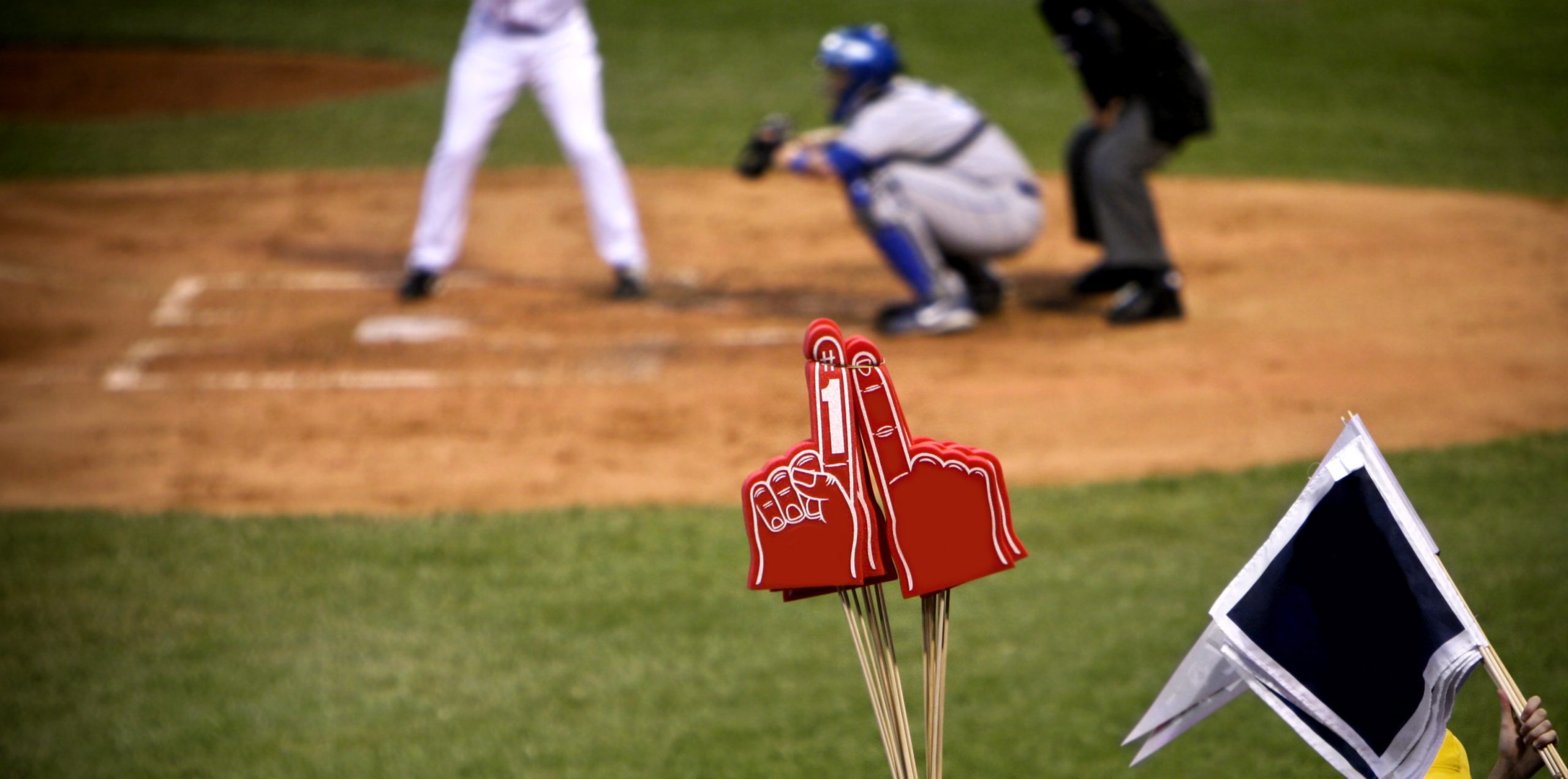 baseball field with number one fan sign
